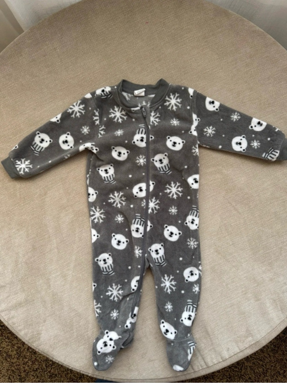 Fleece baby footie